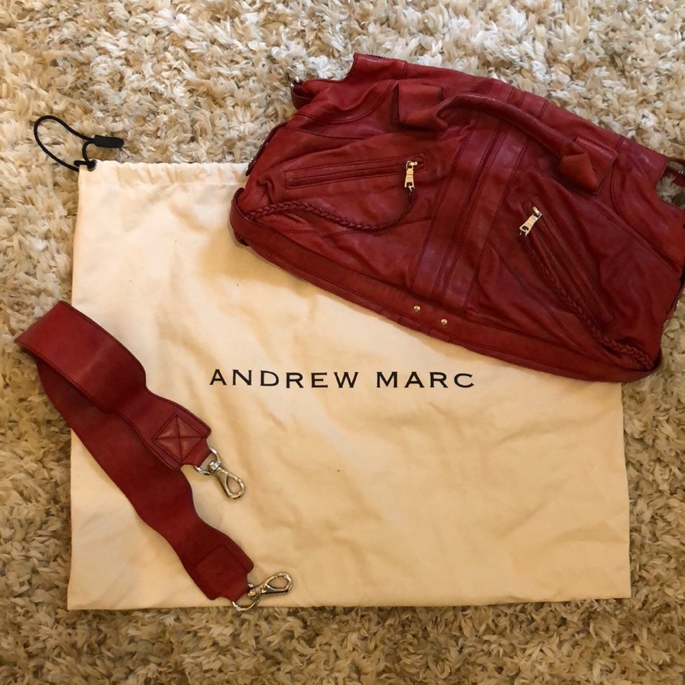 Andrew Marc Red Leather Handbag
